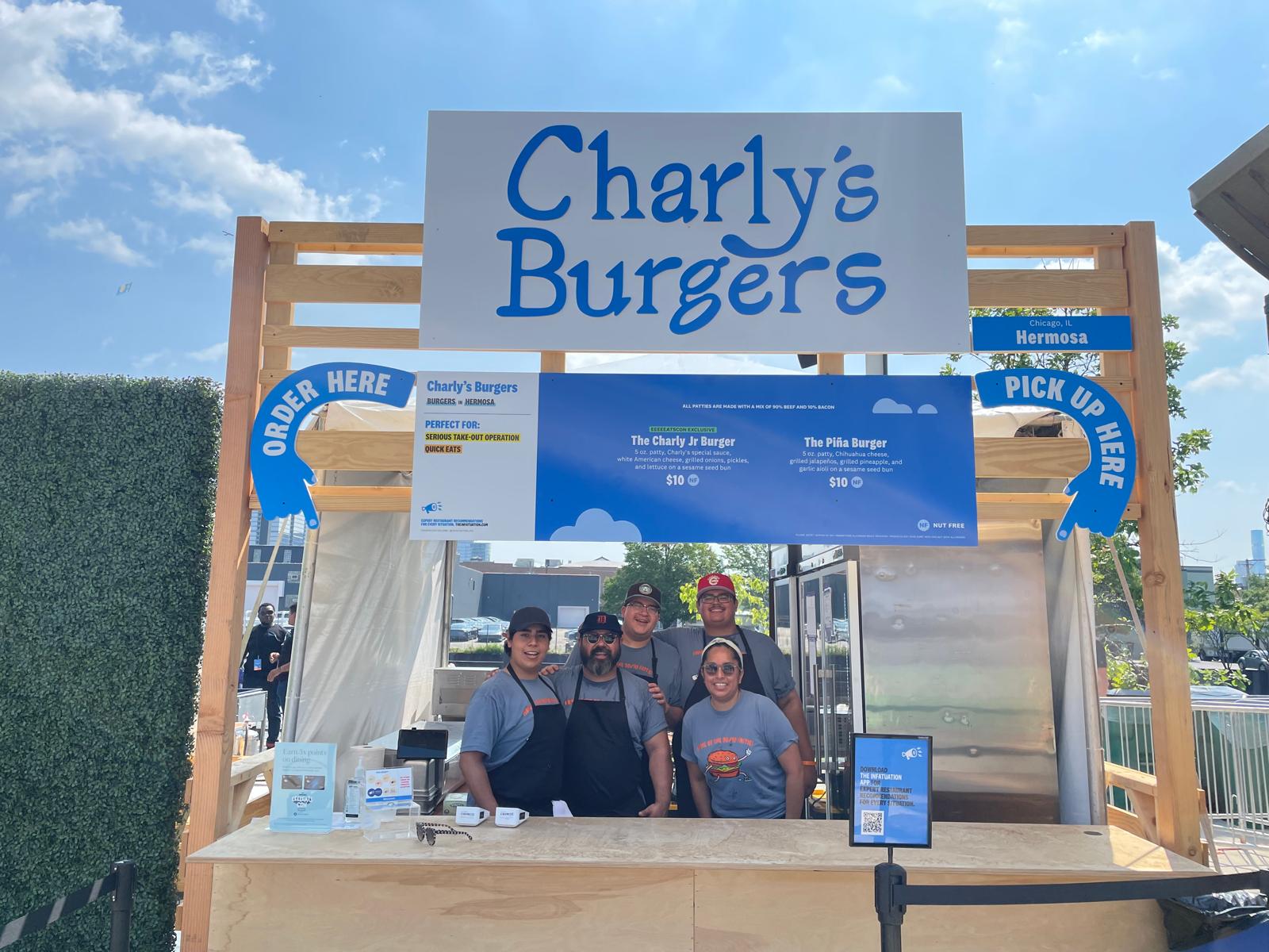Charly's Burgers team at the shop